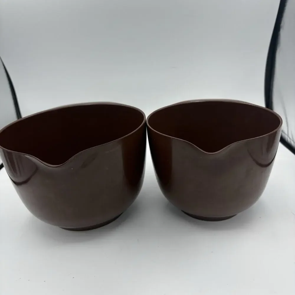 Rosti Denmark Mixing Bowls Lot of 2 Melamine 2L & 1.5L‎ Brown Vintage